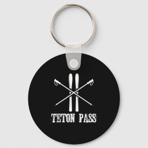 Teton pass wyoming ski skier skiing nordic alpine keychain