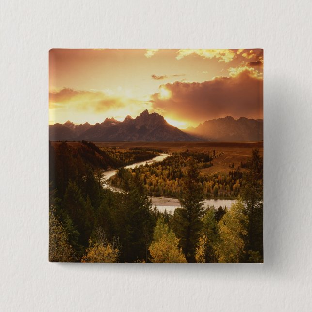 Teton Range at sunset, from Snake River Button (Front)