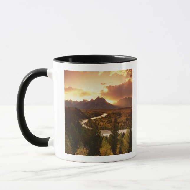 Teton Range at sunset, from Snake River Mug (Left)