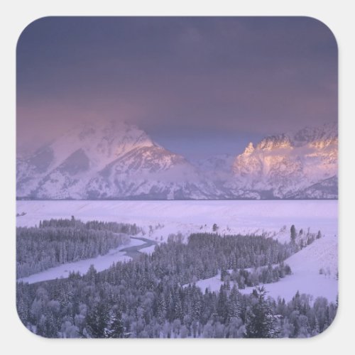 Teton Range from Snake River Overlook Grand Square Sticker