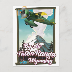 Teton Range Wyoming Air travel poster Postcard