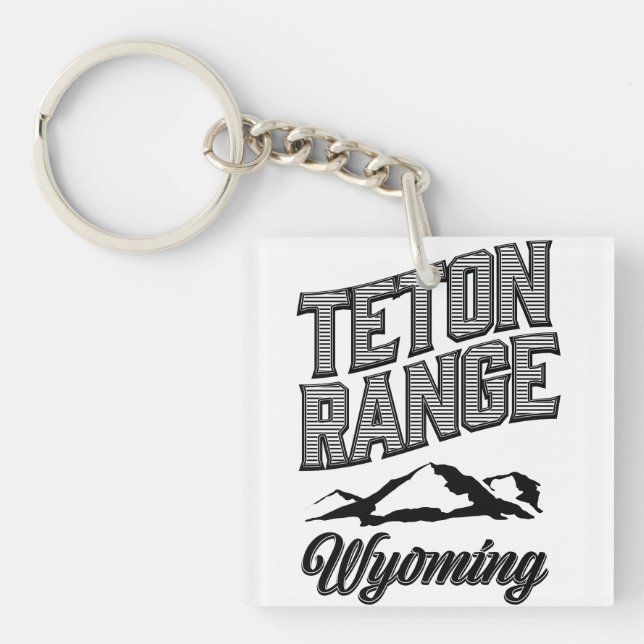 Teton Range, Wyoming Photo Print Keychain (Front)