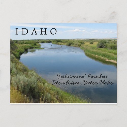 Teton River Idaho Fishermens Paradise PC Postcard