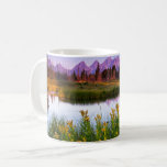 Teton Sunrise Coffee Mug<br><div class="desc">This photo features Schwabacher Landing in the shadow of the Grand and Teewinot Mountains and it's reflection in the Snake River pool.</div>