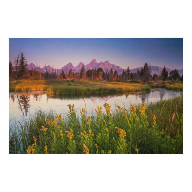 Teton Sunrise Wood Wall Art (Front)