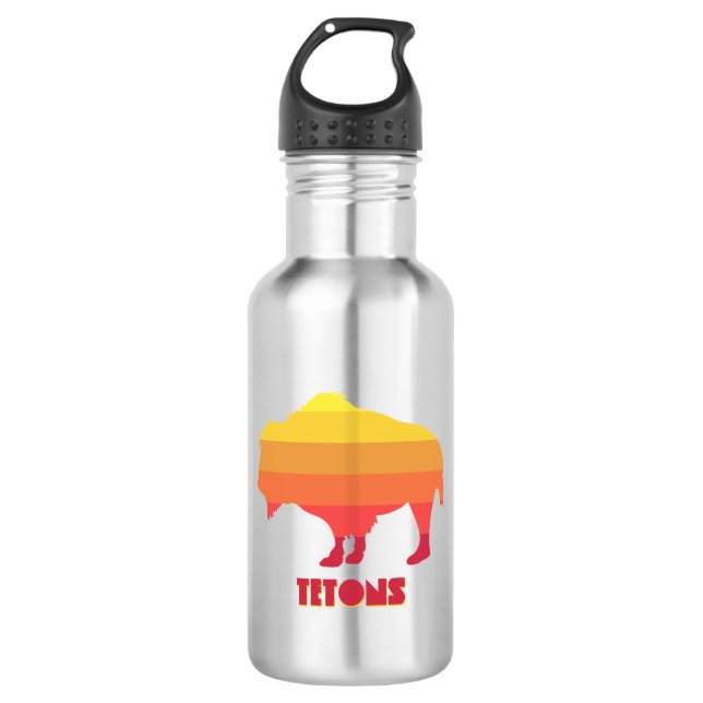 Tetons Bison Stainless Steel Water Bottle (Front)