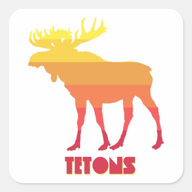 Tetons Moose Square Sticker (Front)