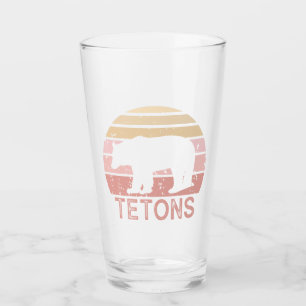 Tetons Retro Bear Glass