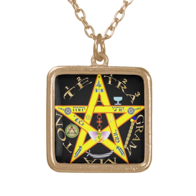 Tetragrammaton Gold Plated Necklace (Front)