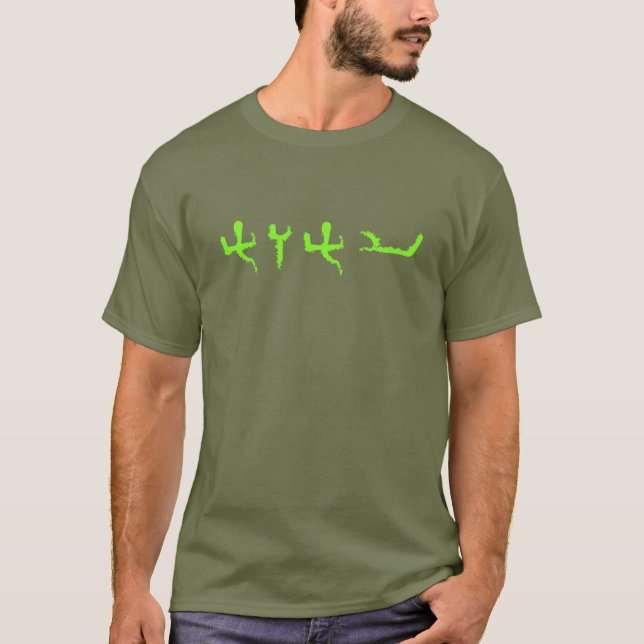 Tetragrammaton Modern Paleo Hebrew Green Lettering T-Shirt (Front)
