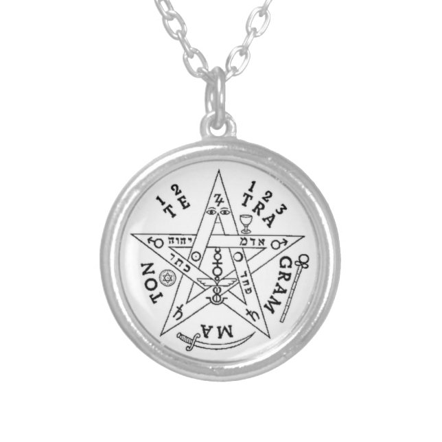 Tetragrammaton Silver Plated Necklace (Front)