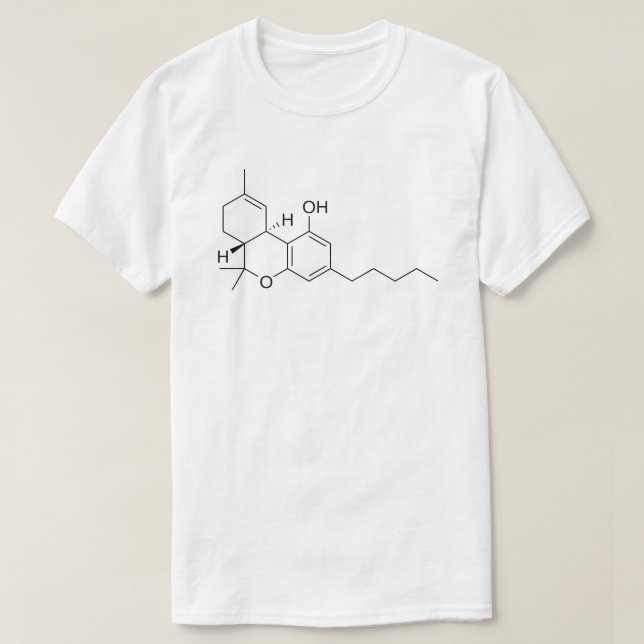 Tetrahydrocannabinol molecular structure T-Shirt (Design Front)