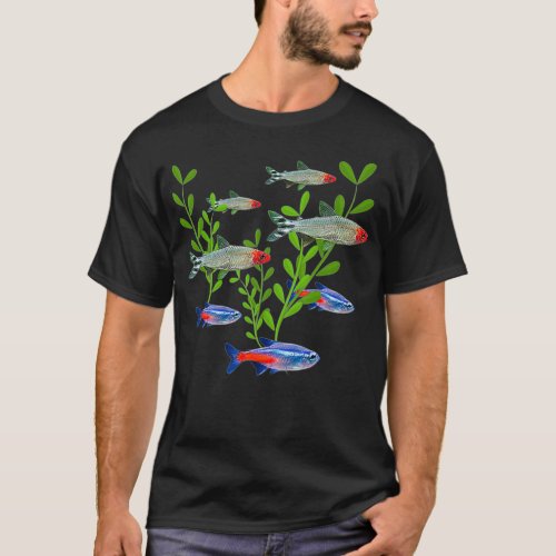 Tetras Aquarium Neon Tetras Rummy Nose Tetras Fish T_Shirt