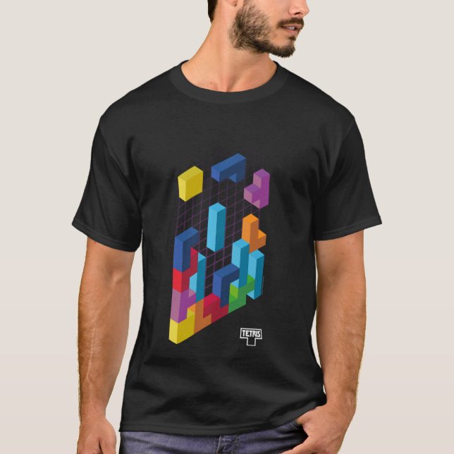 Tetris 3D Game Art  girl T-Shirt (Front)