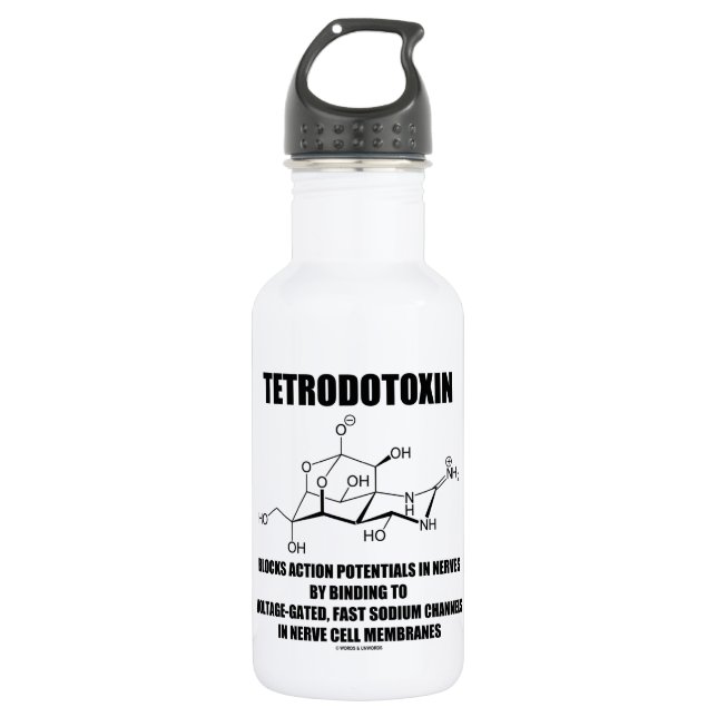 Tetrodotoxin Blocks Action Potentials In Nerves Stainless Steel Water Bottle (Front)