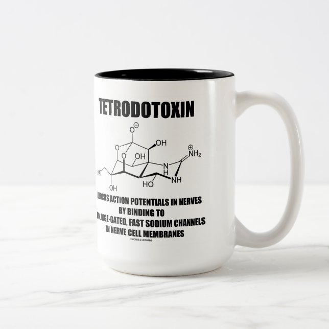 Tetrodotoxin Blocks Action Potentials In Nerves Two-Tone Coffee Mug (Right)