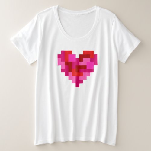 Tetromino Heart Plus Size T_Shirt