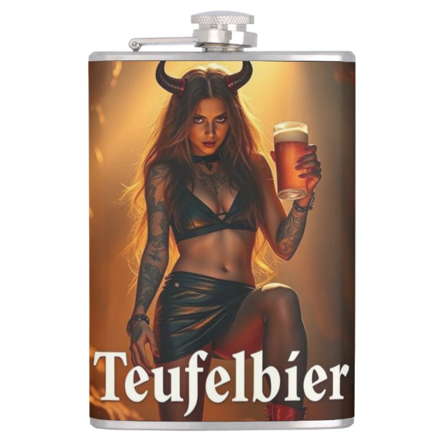 Teufelbier: straight from hell flask (Front)