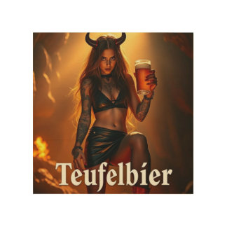 Teufelbier: straight from hell wood wall art