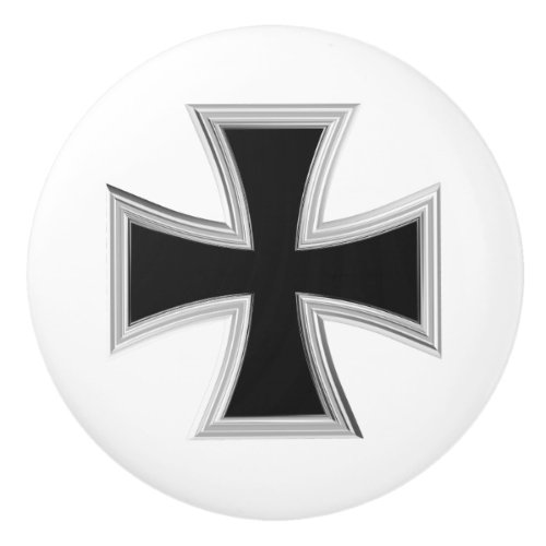 Teutonic cross ceramic knob