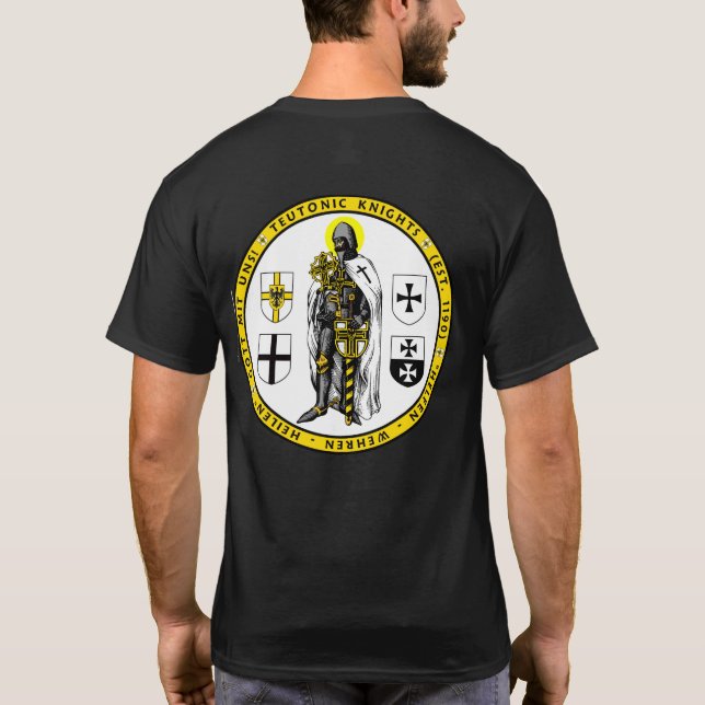 Teutonic Knight with with sword & shield Shirt (Back)
