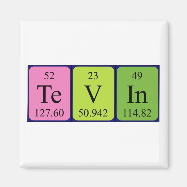 Tevin periodic table name magnet (Front)