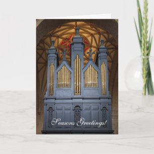 Tewkesbury Abbey organ Christmas card