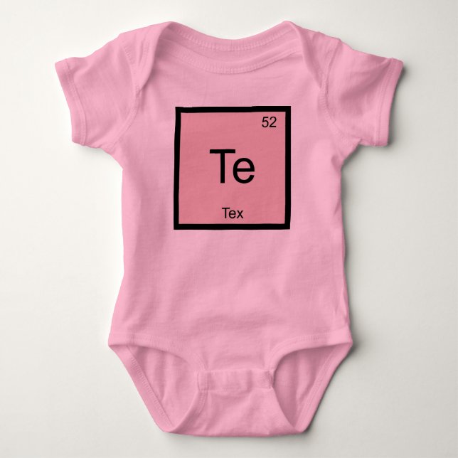 Tex Name Chemistry Element Periodic Table Baby Bodysuit (Front)