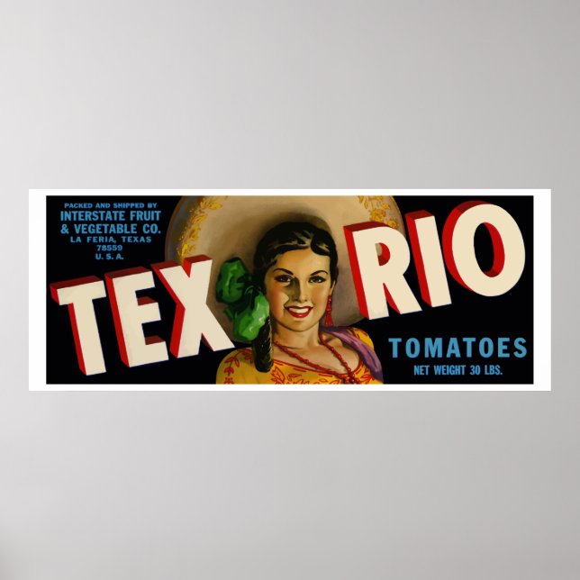 Tex Rio (Vintage tomatoes label) Poster (Front)