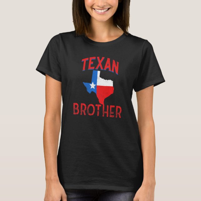 Texan Brother Flag Texas Vintage Proud T-Shirt (Front)