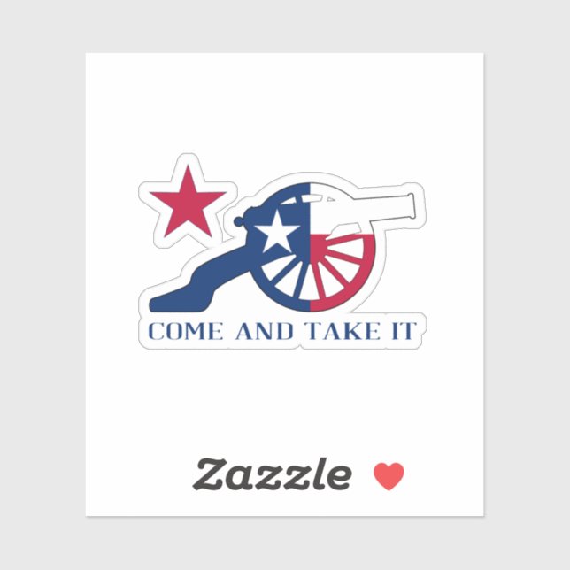 Texan Cannon Come And Take It Sticker (Sheet)