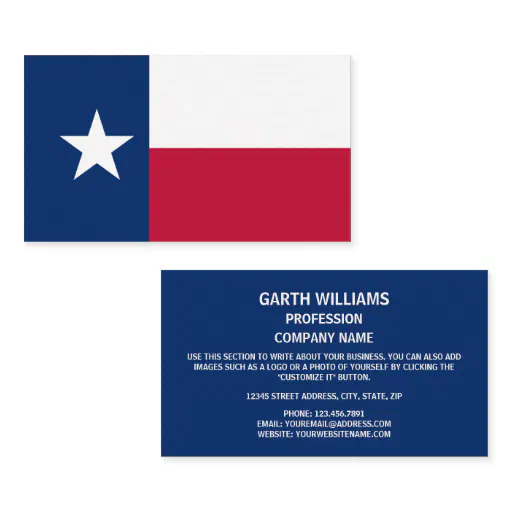 Texan Flag, Flag of Texas Business Card