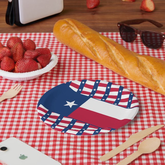 Texan Flag, Flag of Texas Paper Plates (Picnic)