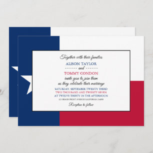 Texan Flag, Flag of Texas Wedding Invitation