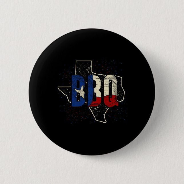Texan Flag Proud American Gift Bbq Texas  Button (Front)