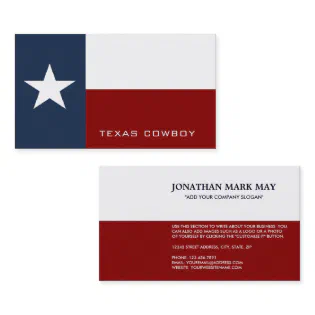 Texan Flag, Texas Business Card