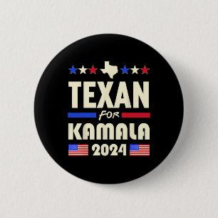 Texan For Kamala 2024 Patriotic Democrats Campaign Button