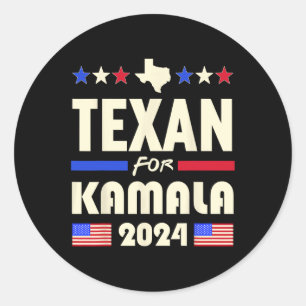 Texan For Kamala 2024 Patriotic Democrats Campaign Classic Round Sticker