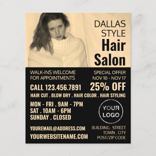 Texan Girl Hair Stylist Hair Salon Advertising Flyer