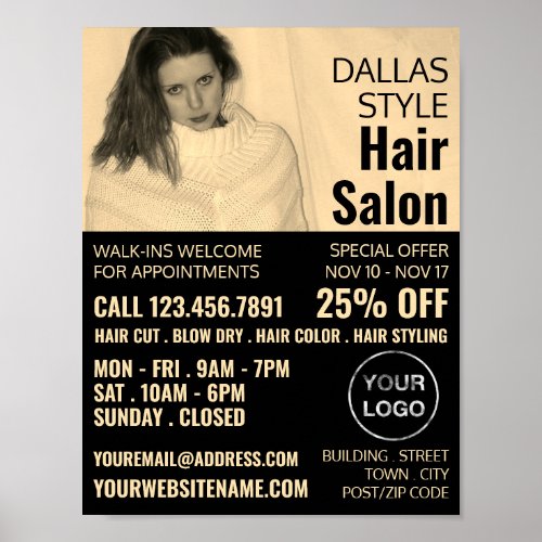 Texan Girl Hair Stylist Hair Salon Advertising Poster