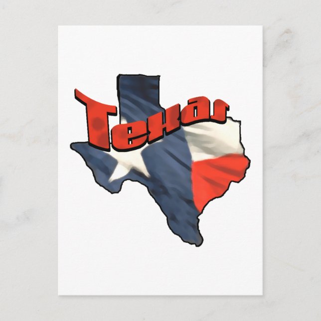 Texan Lone Star State retro flag map of Texas Postcard (Front)