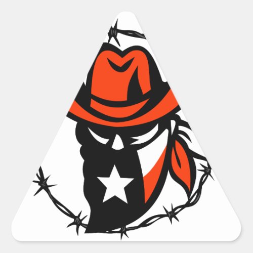 Texan Outlaw Texas Flag Barb Wire Icon Triangle Sticker