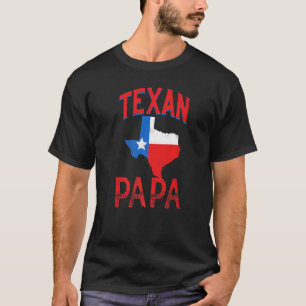 Texan Papa Vintage Flag Proud Texas Dad Father Dad T-Shirt