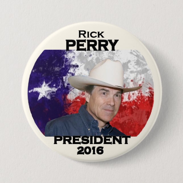 Texan Rick Perry for President 2016 Pinback Button (Front)
