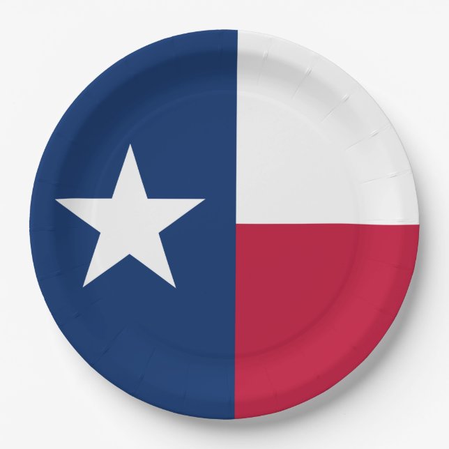 Texan State Flag (Texas) Paper Plates (Front)