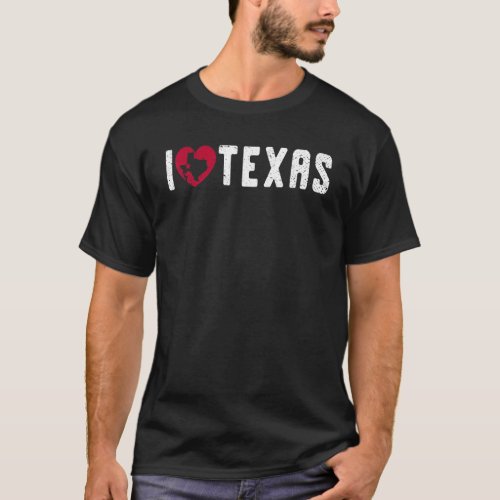 Texan Us State Patriotic Texas Pride Heart I Love  T_Shirt