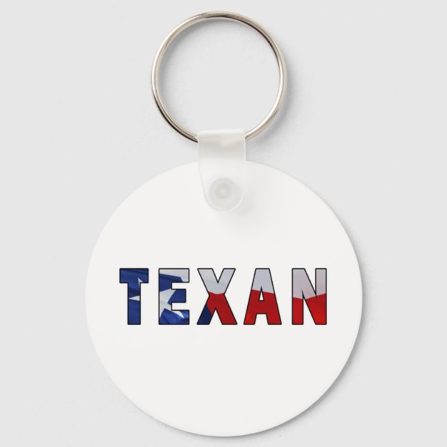 Texan Waving Flag Keychain (Front)