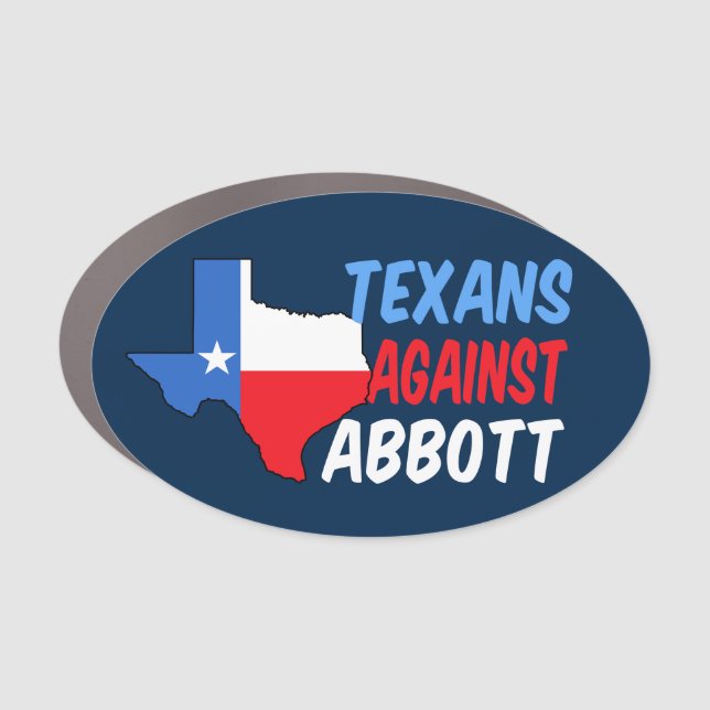 Texans Against Greg Abbott Blue Texas Democrat Car Magnet (Front)