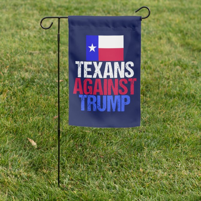 Texans Against Trump Blue Garden Flag (In SItu)