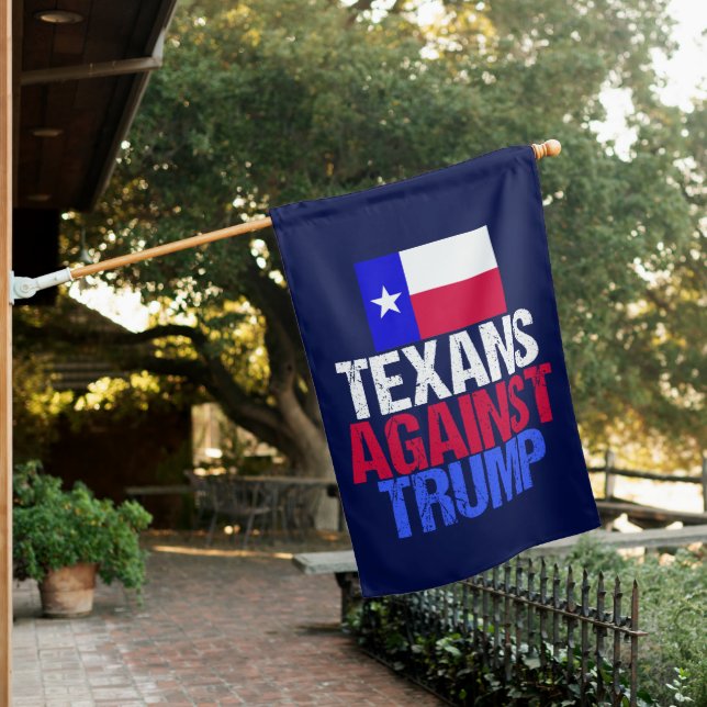 Texans Against Trump Blue House Flag (In SItu)